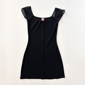 Vintage Finesse USA Mini Back Cap Sleeve Dress with Rose Detail - size large